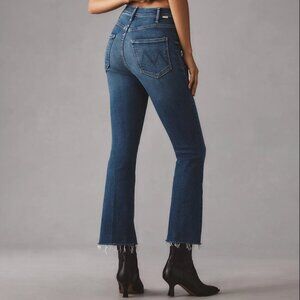 Mother Denim The Hustler Ankle Fray Jeans In Wash On The Edge Sz 24